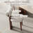 Modern Fully Assembled Dining Chairs Set Of 6, Faux Leather, Beige, Brown Solid Wood Legs-166215050
