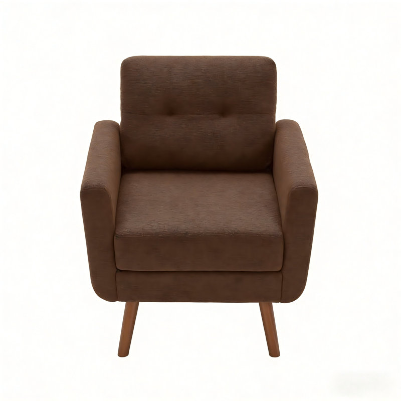 Estes Upholstered Accent Chair, Brown Linen