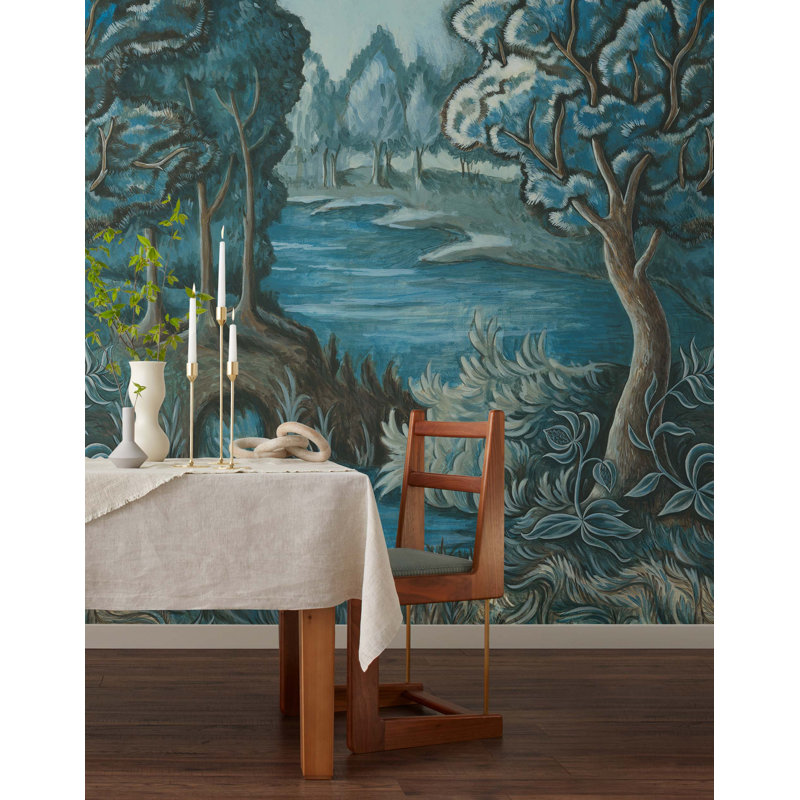 Tapestry Mural | Indigo / Pre-pasted / Mural - 90" x 124"