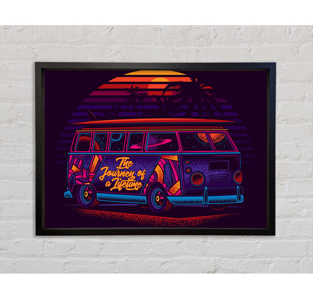 Vw Camper Surfs Up - Einzelner Bilderrahmen Kunstdrucke auf Leinwand