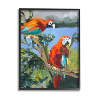 " Parrots At Bay Painting " by Jane Slivka Painting Print