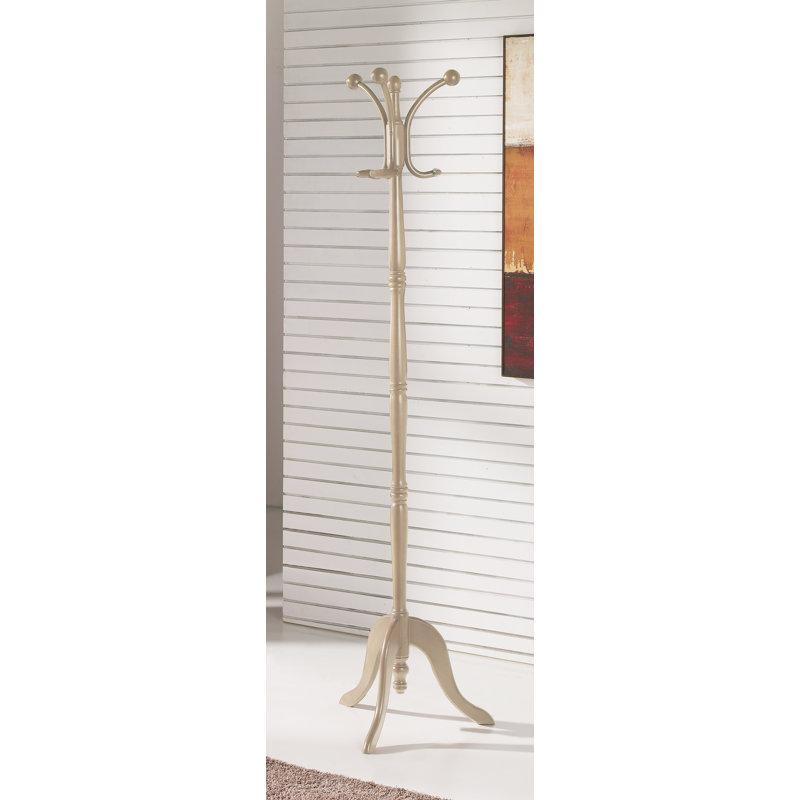 Sharpsburg Solid Wood Freestanding 6 - Hook Coat Rack, Mink
