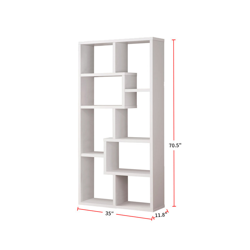 Adwolf Geometric Bookcase, White