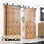 Ensemble de quincaillerie de porte de grange à double rail pour trois portes-66815869