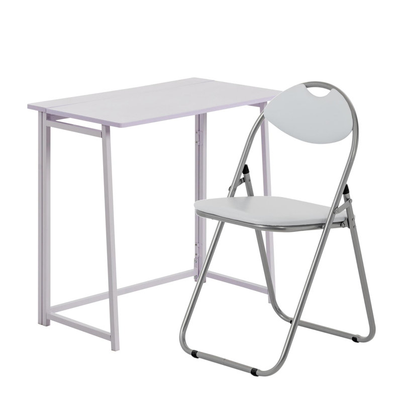 Harbour Housewares - Deluxe Folding Wooden Desk & Chair, White