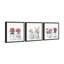Joli triptyque de fleurs roses