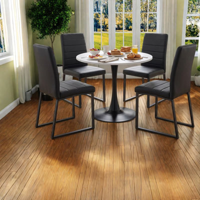 Space Saving Dining Table Sets(Must include both Table and Chair), MDF Metal Modern Kitchen