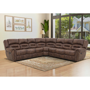 Mamata Classic and Overstuffed Soft Faux Leather Manual Reclining Corner Sectional