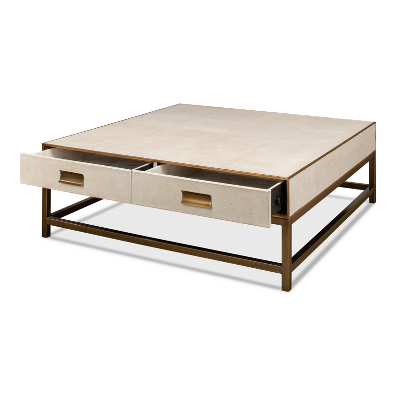Shagreen Coffee Table, White