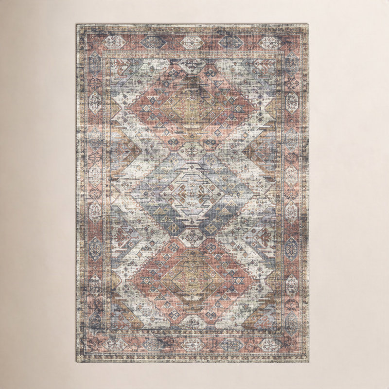 Tapis oriental abricot / brume Gelo, Rectangle 6 pi x 9 pi