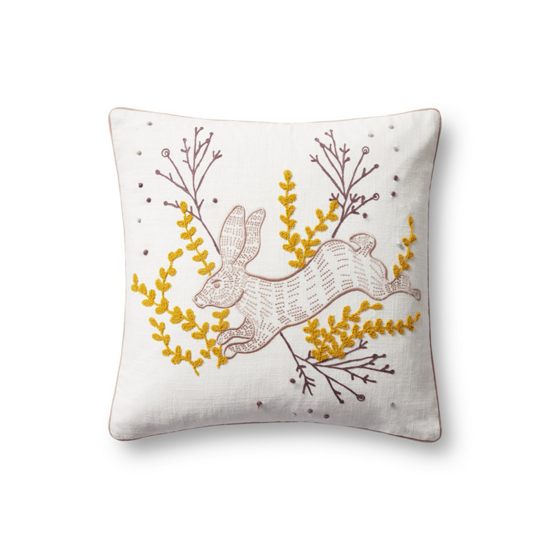Embroidered Throw Pillow, No Fill