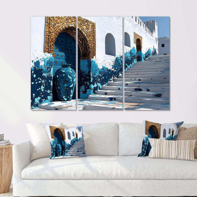 Maroc, Casablanca, Rabat, Kasbah, ensemble d'art mural, H 28 po x l 36 po x P 1 po, Toile tendue