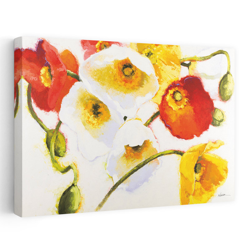 Fleurs blanches ensoleillées avec vibration traditionnelle ensoleillée, H 60 po x l 40 po