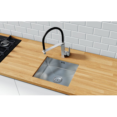 Belfry Kitchen Newton 400mm W Single Bowl Stainless Steel Undermount Kitchen Sink 0
