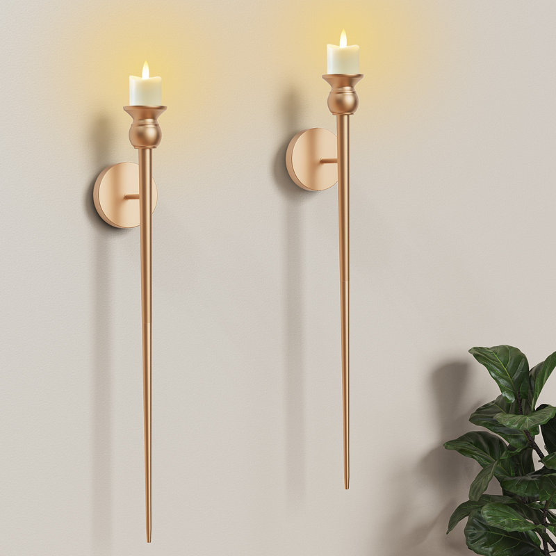 Retro Candle Wall Sconces, Gold