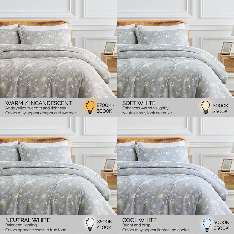 Ensemble de housse de couette réversible Southeast Fine Linens Infinity Blossom avec taies décoratives, literie florale en microfibre douce à double brossage avec fermeture à glissière cachée et attaches de coin