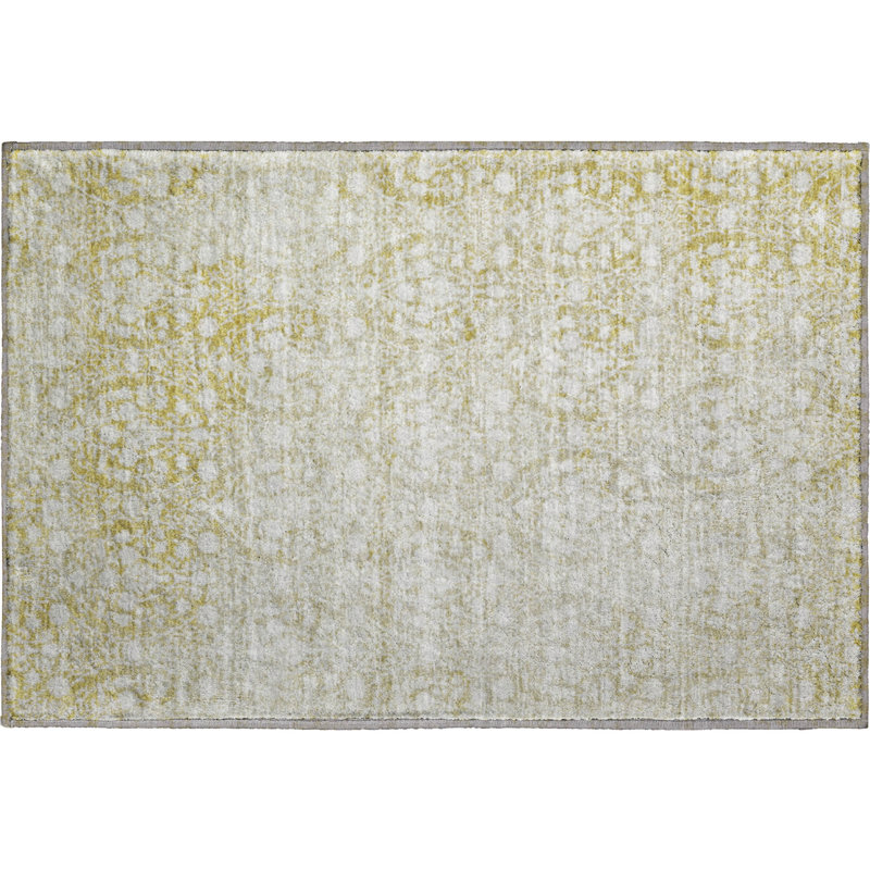 Premium Machine Washable Alvey AMF1231 Damask Rug, Rectangle 1'8" x 2'6"