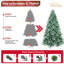 Arbre de Noël 6 pi PE / PVC bleu-vert 6 pi - 1390 pointes, branches articulées, aspect naturel, support en métal stable, décoration des Fêtes facile à assembler-744604672-744604796