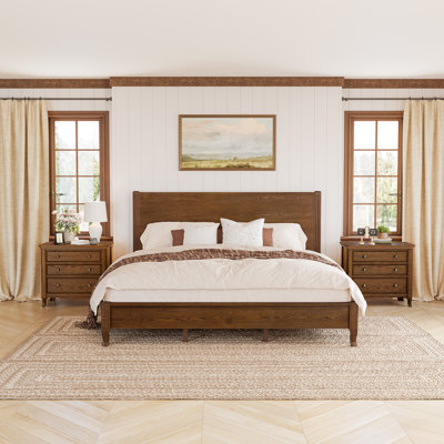 Solid Wood Panel Bedroom Set