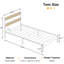 Structure de lit plateforme industrielle en métal grand format avec tête de lit en bois Alicia, rangement sous le lit, sans bruit, aucun sommier-2039627793-2074483457