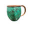 Ensemble de 2 tasses en cuivre tressées à la main à motif de baril de bronze avec finition patine menthe Ambiente fabriquées à la main Santa Clara