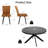 45.3"  Round Dining Table Set For 4, Extendable Wood Table With Faux Leather Chairs, Modern Kitchen Dining Room Set-1725856922