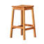 Tabouret de bar Heno, siège de selle, bois d'eucalyptus brun miel