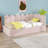 Twin Size Upholstered Daybed With Scallop-Shaped Guardrail And Storage, Velvet Sofa Bed, Metal Slatted Frame-1250556201