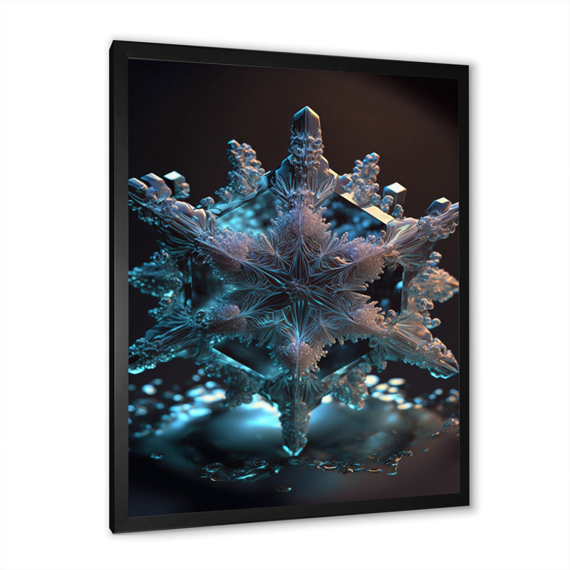 «Benevolence Water Crystal V», reproduction sur toile encadrée, L 16 po x H 32 po, Noir