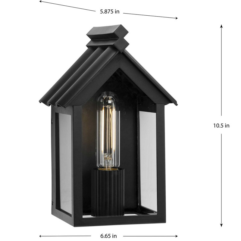 Lanterne murale d'extérieur noir mat Point Duré Dunemere avec DURASHIeld, H 10,50 po x l 6,65 po x P 5,88 po, Noir mat