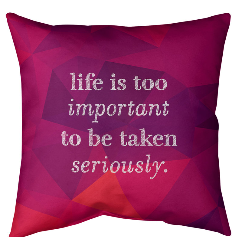 Coussin décoratif intérieur / extérieur Life and Levity, 20 po x 20 po, Rubellite