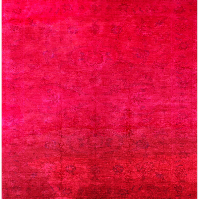 Tapis de style oriental rouge, Carré 6 pi