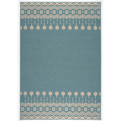 Tapis espace intérieur/extérieur bleu design Mcnear