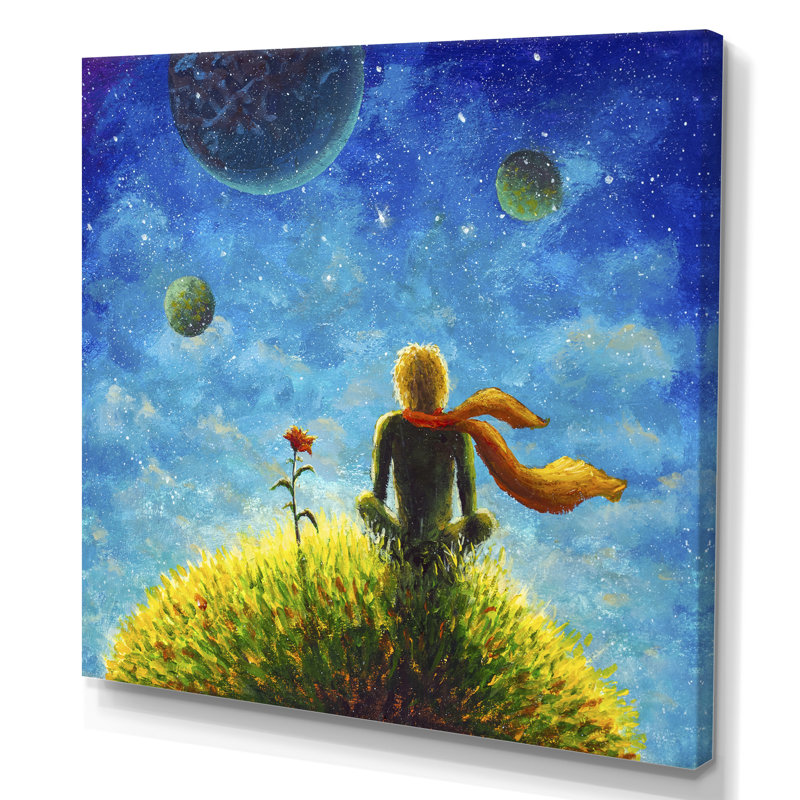 Petit Prince - peinture, H 16 po x l 16 po x P 1 po, Toile tendue