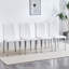 Ensemble de chaises de salle à manger rembourrées en similicuir avec dossier rembourré, pieds en métal-2030806672-2030806674