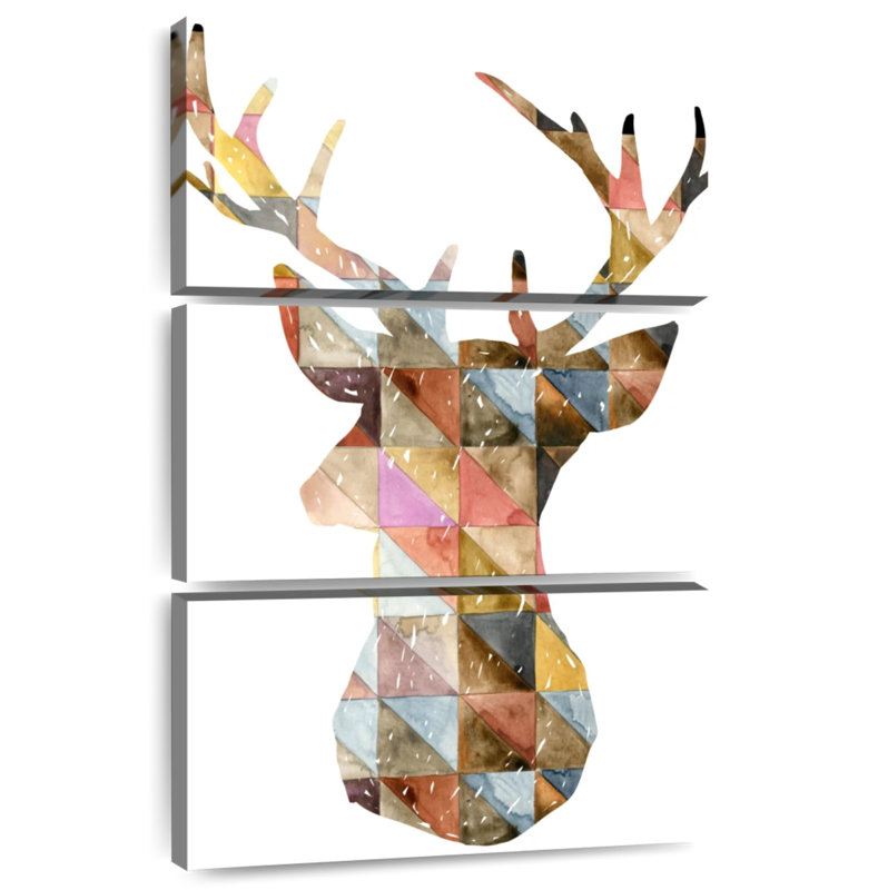 Brampt Colorful Geometric Reindeer, 38" H x 24" W