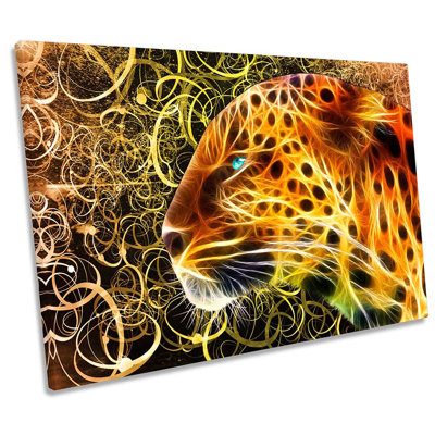 Tiger Face Abstract - Wrapped Canvas Print