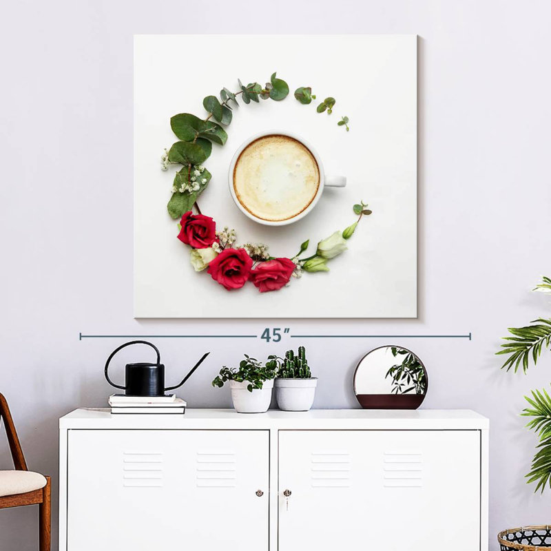 Yarlin Floral Cappuccino Coffee, 33" H x 33" W