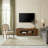 59" Mid Century Modern Tv Stand For Tvs Up To 65", Walnut Entertainment Center With Curved Design For Living Room