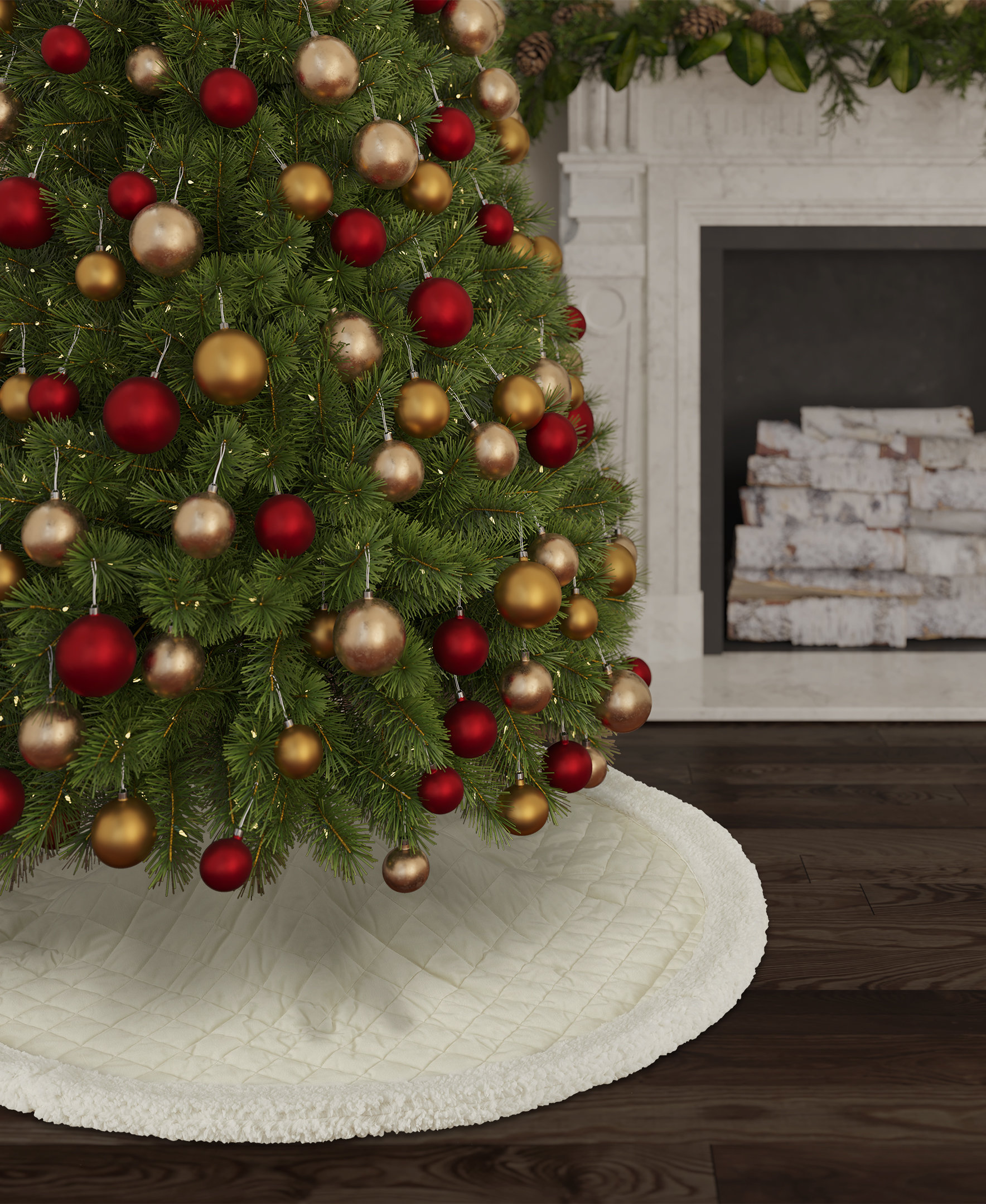Cozy Christmas Christmas Quilted Tree Skirt NCU0NNT2495