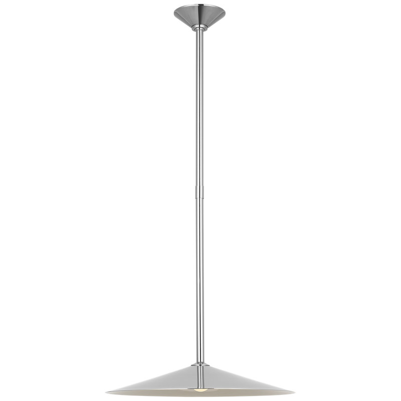 Amber Lewis Ponce Pendant with Shade, 47.5" H x 18" W x 18" D, Nickel, Polished Nickel