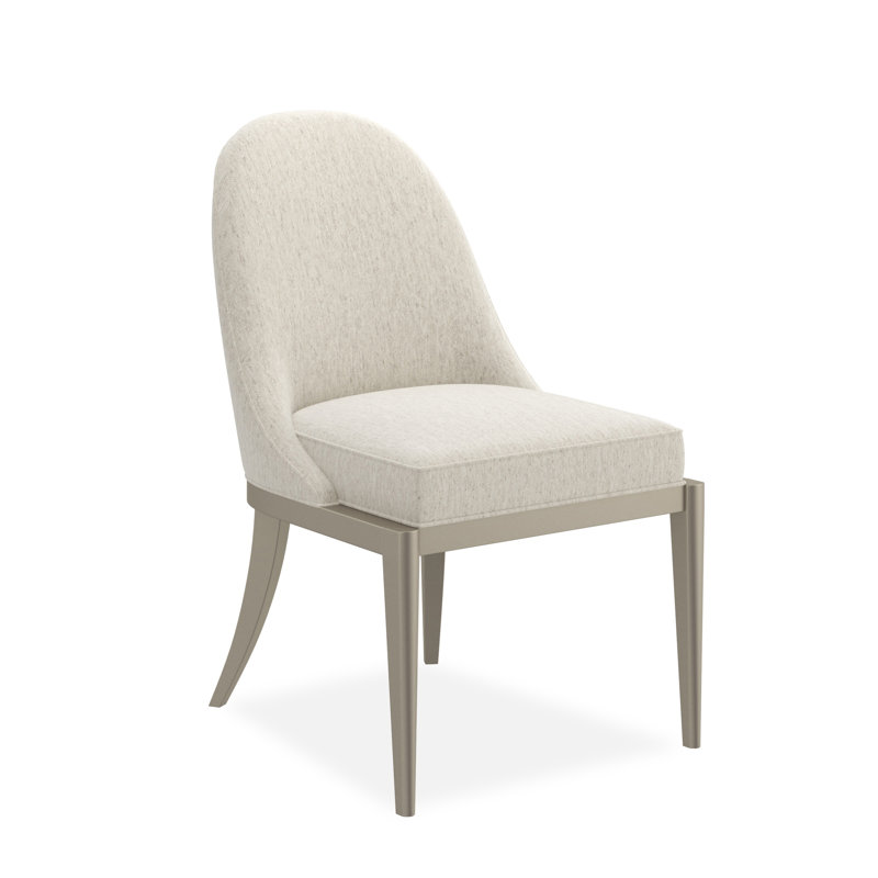 Caracole Classic Upholstered Dining Chair, Beige, Soft Silver