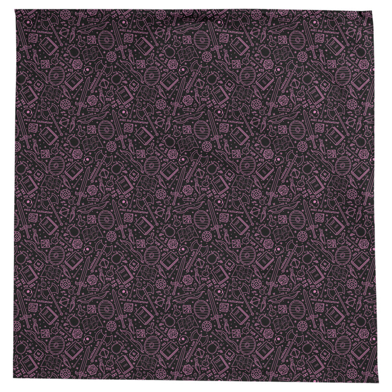 Leffel RPG Pattern Tablecloth, Black/Pink