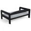 Lit pour chien surélevé Ayra, bois massif, matelas moka, finition noire, petit-94890096-94890090