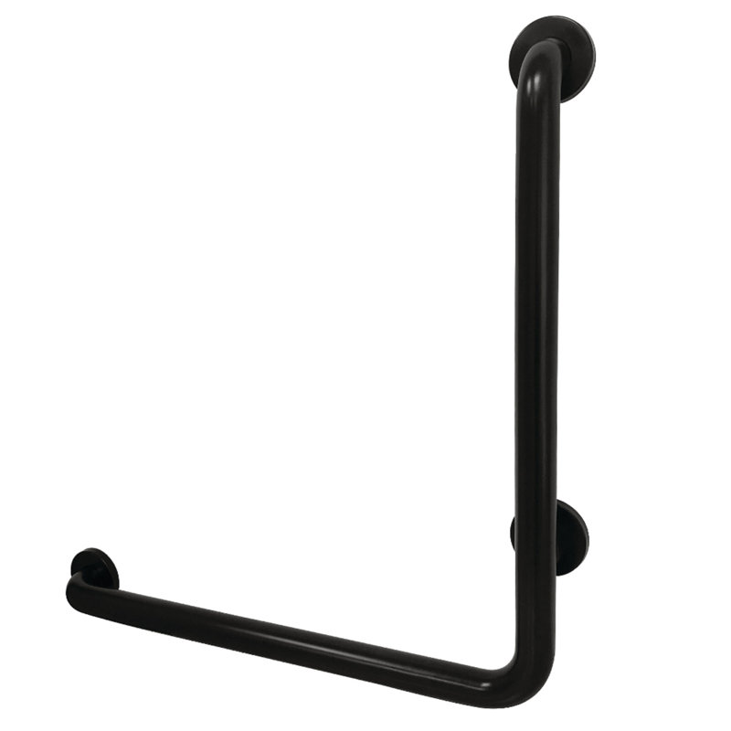 Kingston Brass Made To Match 24-Inch X 24-Inch L-Shaped Grab Bar, 1-1/2 Inch O.D, Left Hand, Matte Black