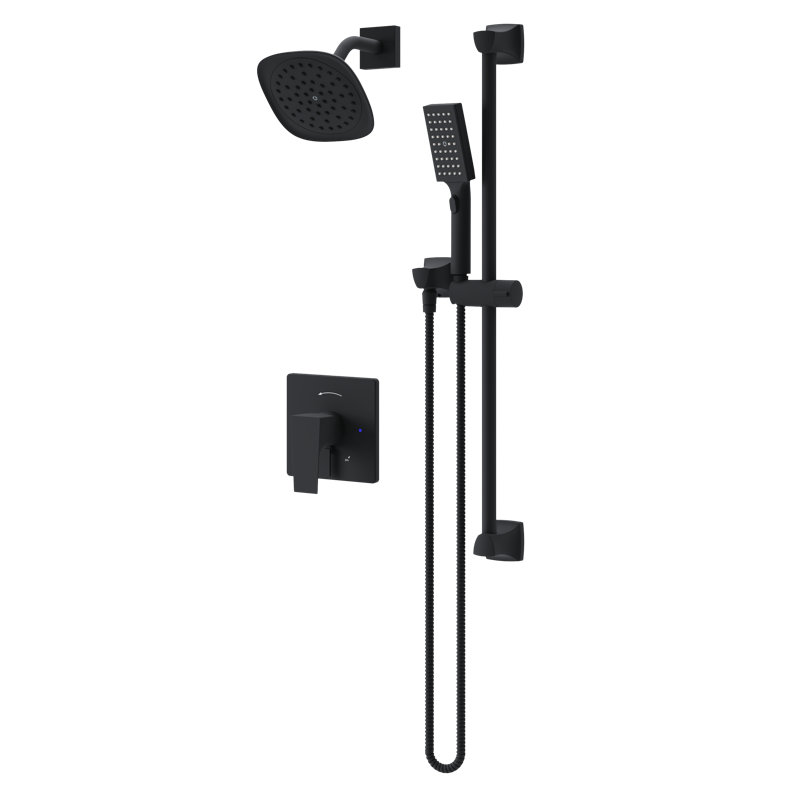 Système de douche à inverseur intégré VersaFlex à poignée simple Verity, Noir mat