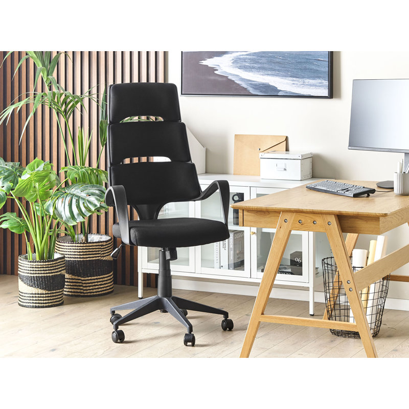 Polyester Blend Office Chair, Black, Black