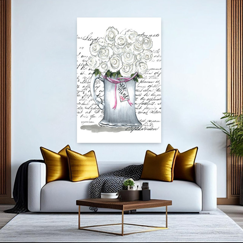 «Be Mine Roses», art contemporain de fleur rose contemporain, H 60 po x l 40 po