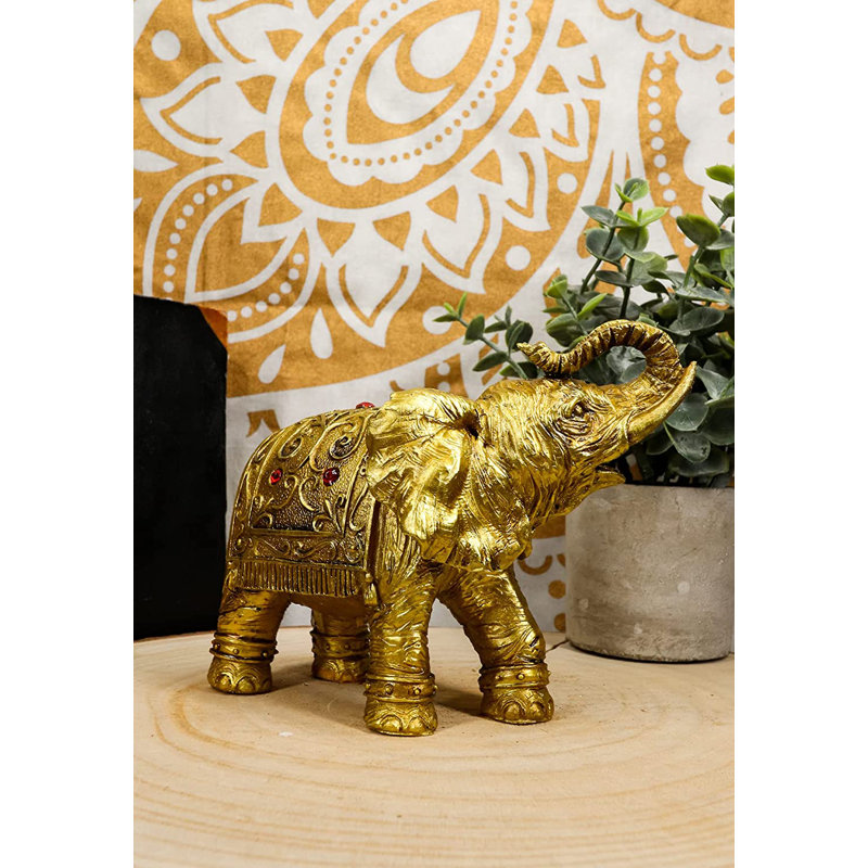 Figurine éléphant trompette avec trompe