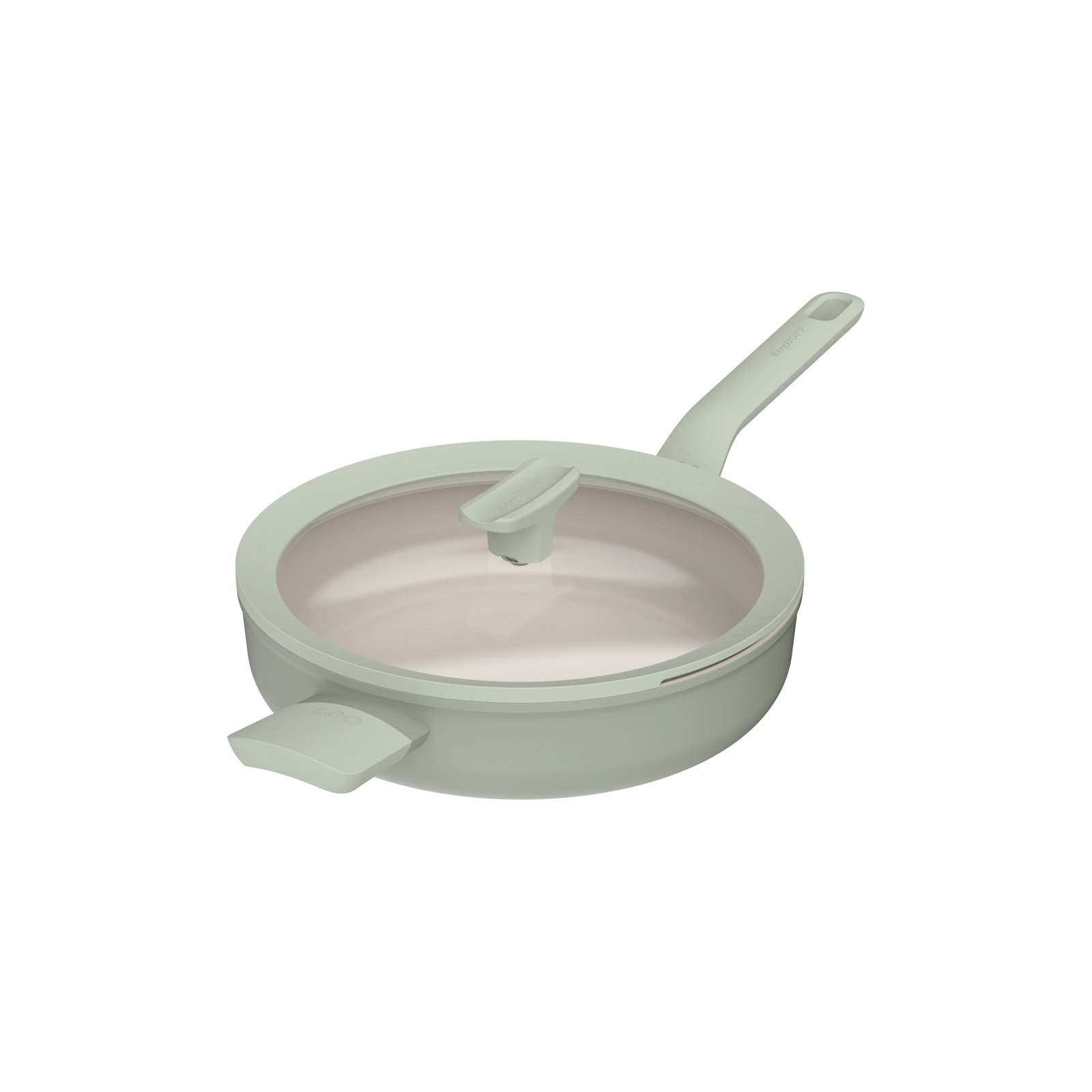 3.1 Quarts Non-Stick Aluminum Saute Pan, Green/Gray